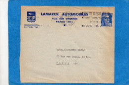 Marianne De Gandon-  Lettre Commerciale  Simca-15 Frs N° 886 Variété- Chelure Gauche  Jusqu'au Cou - Covers & Documents