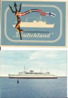 Deutsche Bundesbahn Color Anscitskarte Fährschiff Deutschland + Aufkleber - Traghetti