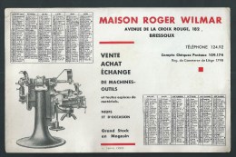 Buvard - Calendrier 1932.  Machies- Outils.Maison R. Wilmar. Av. De La Croix Rouge Bressoux. Liège. - M