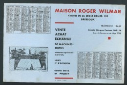 Buvard - Calendrier 1932.  Machies- Outils.Maison  Roger Wilmar. Av. De La Croix Rouge. Bressoux. - M