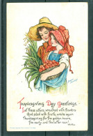 Relief - Gaufrée - Embossed - Prage - Filles - TBE - Thanksgiving