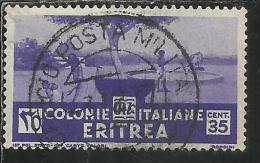 ERITREA 1933 SOGGETTI AFRICANI AFRICAN SUBJECT CENT. 35 USATO USED OBLITERE´ - Eritrea