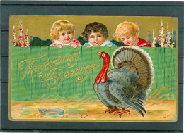 Relief - Gaufrée - Embossed - Prage - Dinde - TBE - Thanksgiving