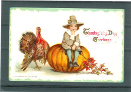 Relief - Gaufrée - Embossed - Prage - Dinde - TBE - Thanksgiving