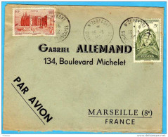 MARCOPHILIE- Lettre AVION-1952- GUINEE -Françe  Cad- N'ZEREKORE-2 Stamps - Cartas & Documentos