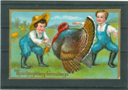 Relief - Gaufrée - Embossed - Prage - Dinde - TBE - Thanksgiving