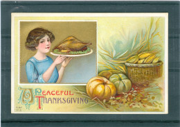 Relief - Gaufrée - Embossed - Prage - Dinde - TBE - Thanksgiving