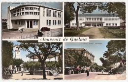 CPSM Algérie Souvenir De GUELMA Multivues Poste Ecole Agriculture Place St Augustin Avenue Carnot - Guelma