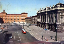 Torino - Piazza Castello - Piazza Reale E Palazzo Madama Con Facciata - 14 - Formato Grande Viaggiata Mancante Di Affran - Places & Squares