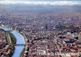 Torino - Dall'aereo - Panorama Con La Mole Antonelliama E Fiume Po - 399 - Formato Grande Viaggiata - Panoramic Views