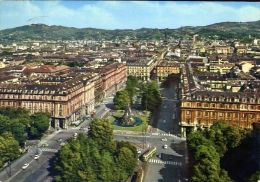 Torino - Panorama E Piazza Statuto Sullo Sfondo Superga - 6730 - Formato Grande Viaggiata - Panoramic Views