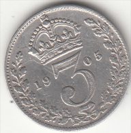 GRAN BRETAGNA1905 - 3 PENCE SILVER ARGENTO - F. 3 Pence