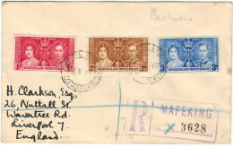 Bechuanaland Protectorate - 1937 - CORONATION - FDC - Viaggiata Da Mafeking Per Liverpool, England - 1885-1964 Bechuanaland Protectorate