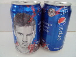 Cambodia Cambodge Pepsi 330ml Empty Can : MESSI / Opened At Bottom - Cans