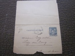 Entier Postaux OR Origine Rurale Timbre  Sage 15c Bleu Carte Lettre  Armentiéres  CAD  1938  ->Lizy Sur Ourcq Seine-e - Letter Cards