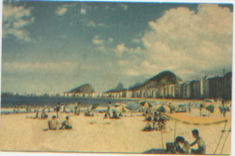 Brésil, Rio De Janeiro, Copacabana, Foto Landau N°30, Dos Divisé, A Circulé En 1955, Affranchissement Mécanique - Copacabana