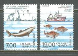 2002 GREENLAND 100 YEARS ICES - MARINE - FISH MICHEL: 387-388 MNH ** - Unused Stamps