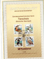 ALLEMAGNE FEDERALE - Encart 1° Jour Protection Des Animaux "oiseaux" Du 4 Juin 1991 Avec Serie Oiseaux - Mouettes