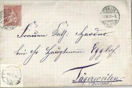 Faltbrief    St.Gallen - Tägerweilen           1877 - Briefe U. Dokumente