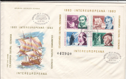 1001FM- INTEREUROPEAN COOPERATION, SHIP, COVER FDC, 1983, ROMANIA - FDC