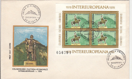 1002FM- INTEREUROPEAN COOPERATION, STATUES, COVER FDC, 1978, ROMANIA - FDC