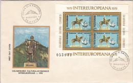 1003FM- INTEREUROPEAN COOPERATION, STATUES, COVER FDC, 1978, ROMANIA - FDC