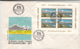 1005FM- INTEREUROPEAN COOPERATION, HOTELS, COVER FDC, 1977, ROMANIA - FDC