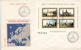 1007FM- INTEREUROPEAN COOPERATION, CASTLES, COVER FDC, 1982, ROMANIA - FDC
