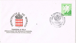 11579. Carta Correo A Vela, MONACO 1988.  Monaco A Palma De Mallorca (Baleares) - Brieven En Documenten