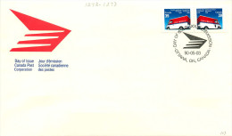 1990  Postal Van    Sc 1272-3  Pair From Booklet - 1981-1990