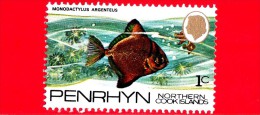 PENRHYN - Northern Cook Islands - Nuovo - 1974 - Pesci - Fish - Monodactylus Argenteus - 1 C - Penrhyn