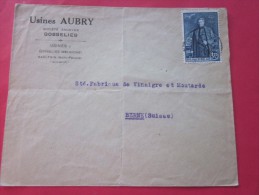 1930 Usine Aubry  à GOSSELIES Belgique Belgie Lettre Letter Cover à En-tête -> Bern Berne  Suisse - Oblitérations à Barres: Distributions