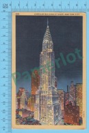 US New York NY (Chrysler Building At Night, New York, Cover New York 1945, CPSM Linen Postcard ) Recto/Verso - Chrysler Building