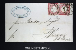 Deutsche Reich: Complete Letter Mi 19 * 2, Plattenfehler 19VII DeutscEE, 1874 Berlin -> Brugge Belgium - Briefe U. Dokumente