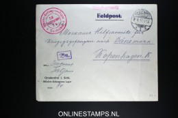 Deutsche Reich: Feldpost Cover 1917 Doppelt Zensiert To Oddiziers Lager Kopenhagen - Storia Postale