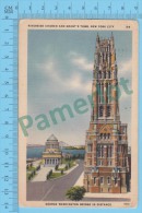 US New York NY ( Riverside Church And Grant´s Tomb, Cover New York 1944, CPSM  Linen Postcard ) Recto/Verso - Manhattan