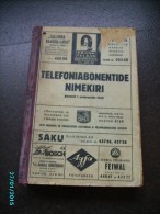 1940 ESTONIA OFFICIAL TELEPHONE DIRECTORY + MAP , LAST BEFORE SOVIER OCCUPATION - Libri Vecchi E Da Collezione