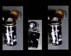 Romantique Ancien Flacon à Parfum Russe / Old Russian Hand-painted Perfume Container - Unclassified