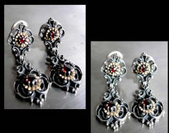Superbesanciennes Boucles D'oreille Impériales Russes Pour Oreilles Non Percées / Old Russian Silver, Gold Earrings - Earrings