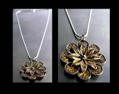 Ancien Collier Oriental Argent Et Vermeil /silver And Gold-platted Silver Oriental Necklace - Necklaces/Chains