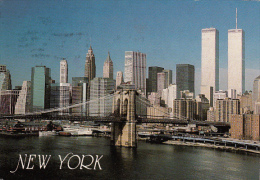 11815- NEW YORK CITY- MIDTOWN MANHATTAN SKYLINE, WORLD TRADE CENTER, BRIDGE, SHIPS - Manhattan