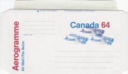 Canada Unused Aerogramme  Airplanes 64c - 1953-.... Reign Of Elizabeth II