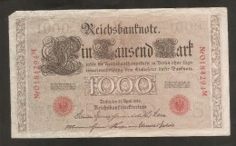 Alemania 1000 Mark 1910 Used Red Serial - 1.000 Mark