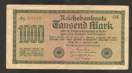 Alemania 1000 Mark 1922 Used - 1000 Mark