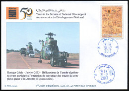 ALGERIE ALGERIA 2013 - FDC - 50th Anniversary Sonatrach - Helicopter Helicoptère Hubschrauber Oil Petrole Gaz Russia - Helicopters
