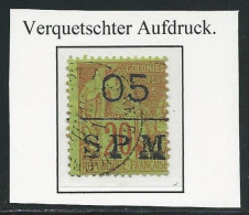 SPM - YVERT N°8 OBLITERE VARIETE P Et M "ECRASES" - SIGNE SCHELLER - Used Stamps
