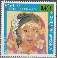 Mayotte 2003 Yvert 142 Neuf ** Cote (2015) 2.00 Euro Masque De Fête Visage De Jeune Femme Peint - Nuevos