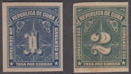 1914.32 CUBA. 1914. Ed.5-6. TASAS POR COBRAR. POSTAGE DUE. PROOF CARBOARD. OTHER COLOR. - Ungebraucht