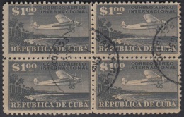 1931.3 CUBA. 1931. Ed.262. 1$. USED. CORREO AEREO. AIR MAIL. AVION AIRPLANE. BLOCK 4. - Ungebraucht