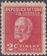 1934.101 CUBA. 1934. Ed.274. 2c. USED. CARLOS J. FINLAY. ERROR CORREOSI POR CORREOS. MEDICINA. MEDICINE. - Ungebraucht